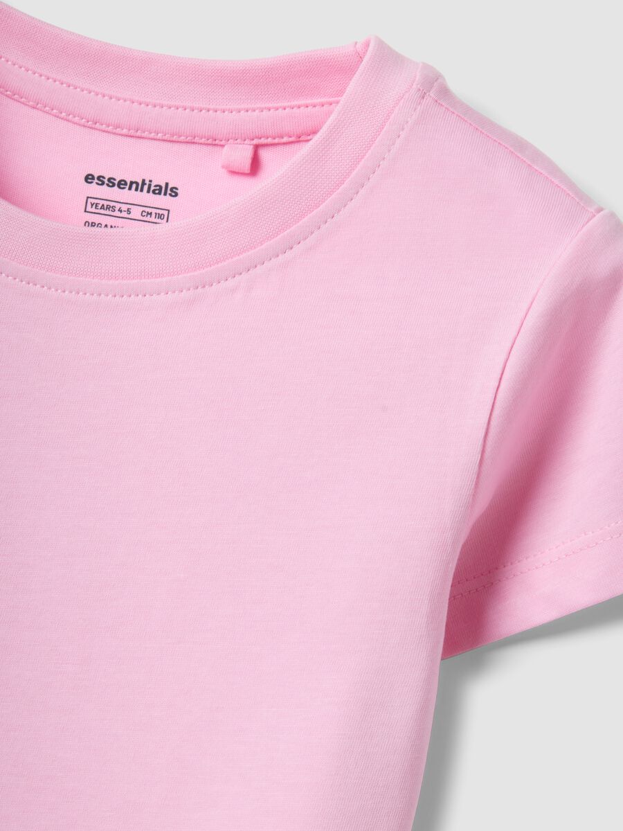 T-shirt in puro cotone rosa da bambina regular fit_2