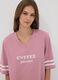Camicia da notte rosa in puro cotone organico con scollo a V con stampa_1