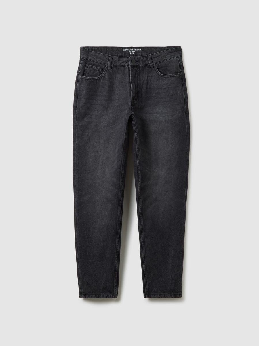 Relaxed fit black pure cotton jeans_4