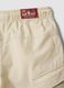 Beige pure cotton cargo shorts_3
