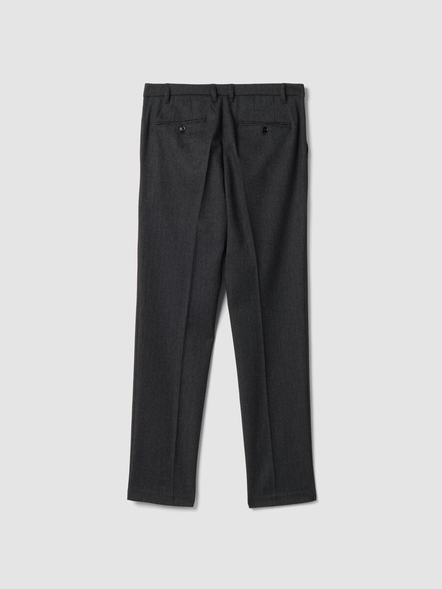 Pantaloni chino grigio e nero in viscosa elasticizzata slim fit_2