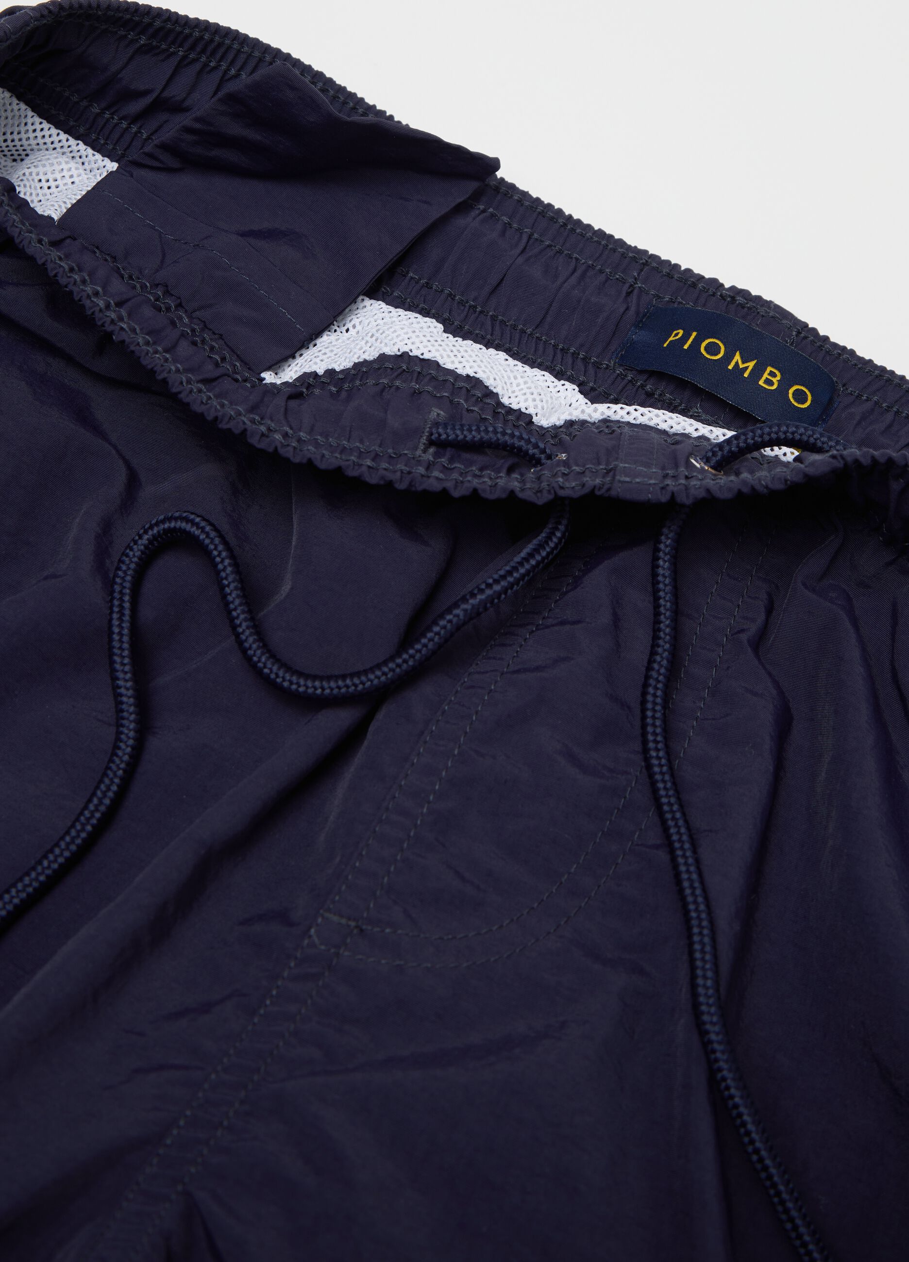 Men’s blue regular-fit swim boxers with elastic and drawstring