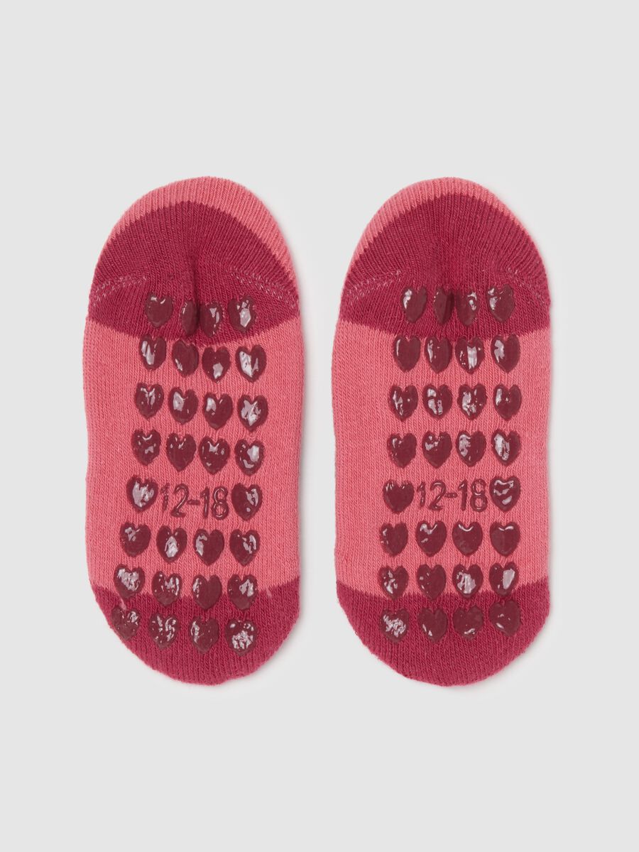 Pink baby cotton socks with anti-slip_2
