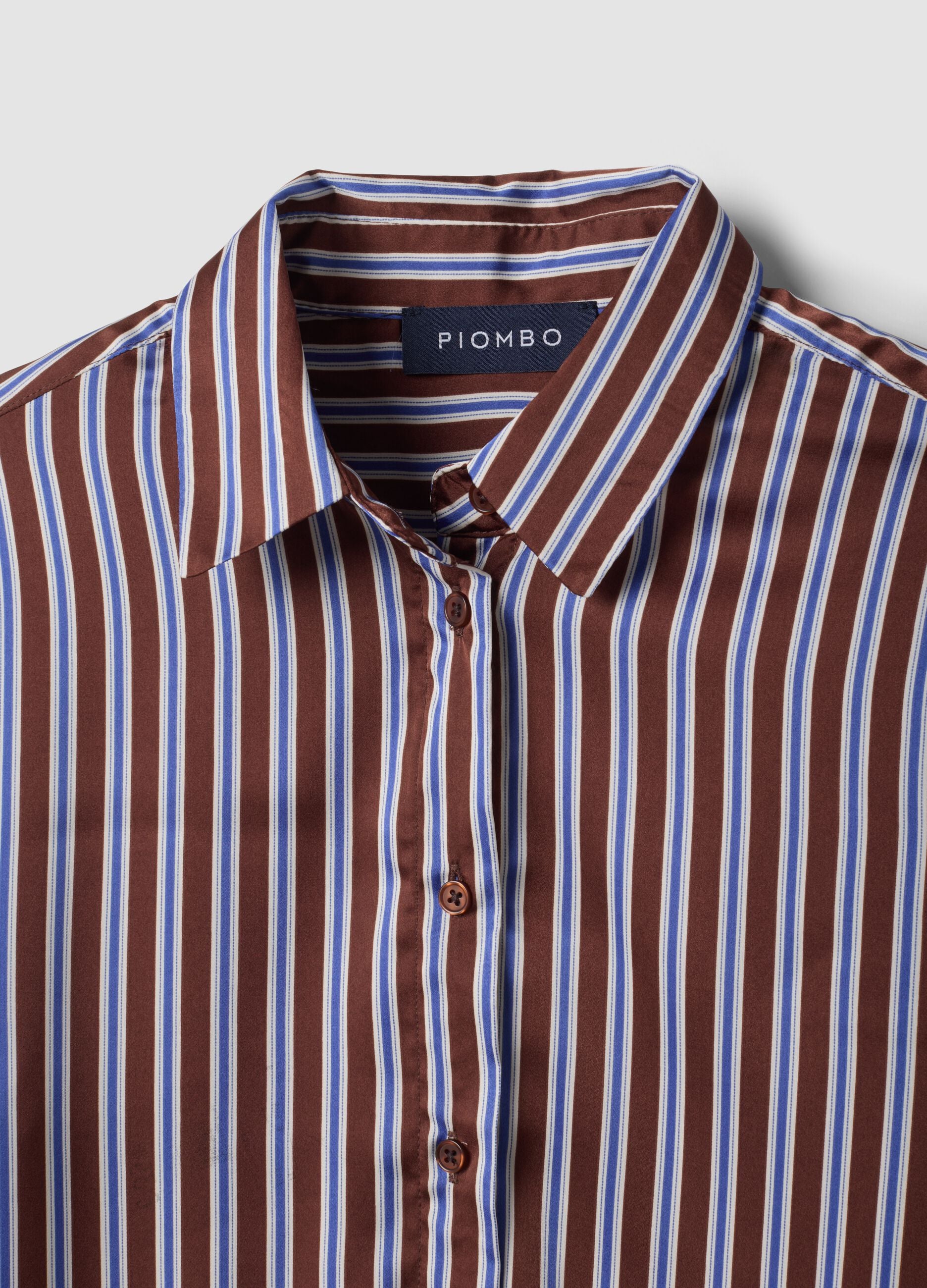 Camicia multicolor in tessuto elasticizzato a righe regular fit