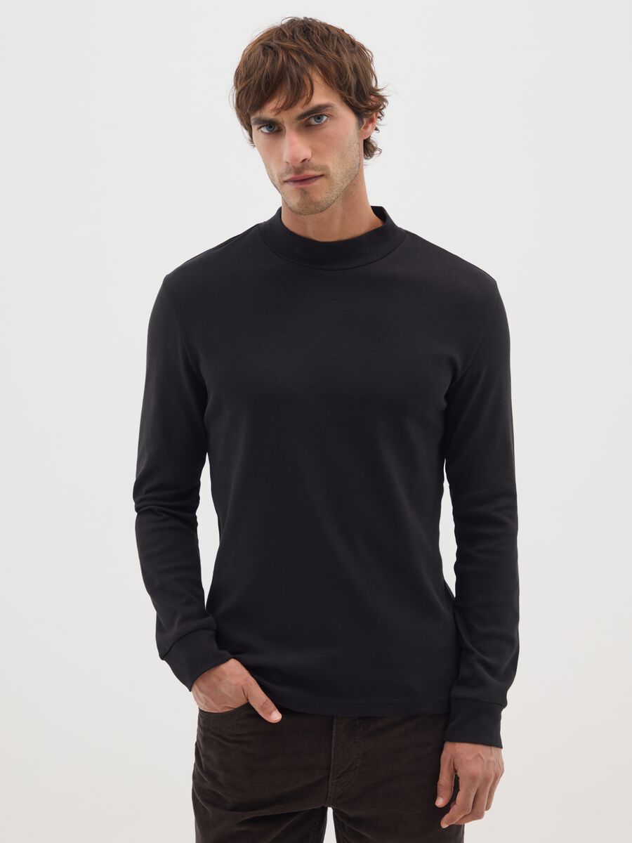 Black Pure Cotton Regular Fit Jumper_0
