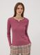 Purple organic cotton pyjama top with Henley neckline_1