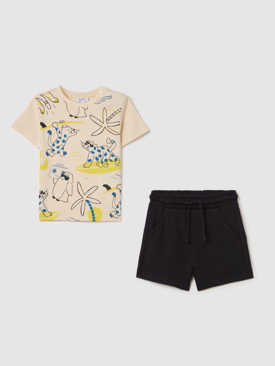 Cotton jogging set with animals print_0