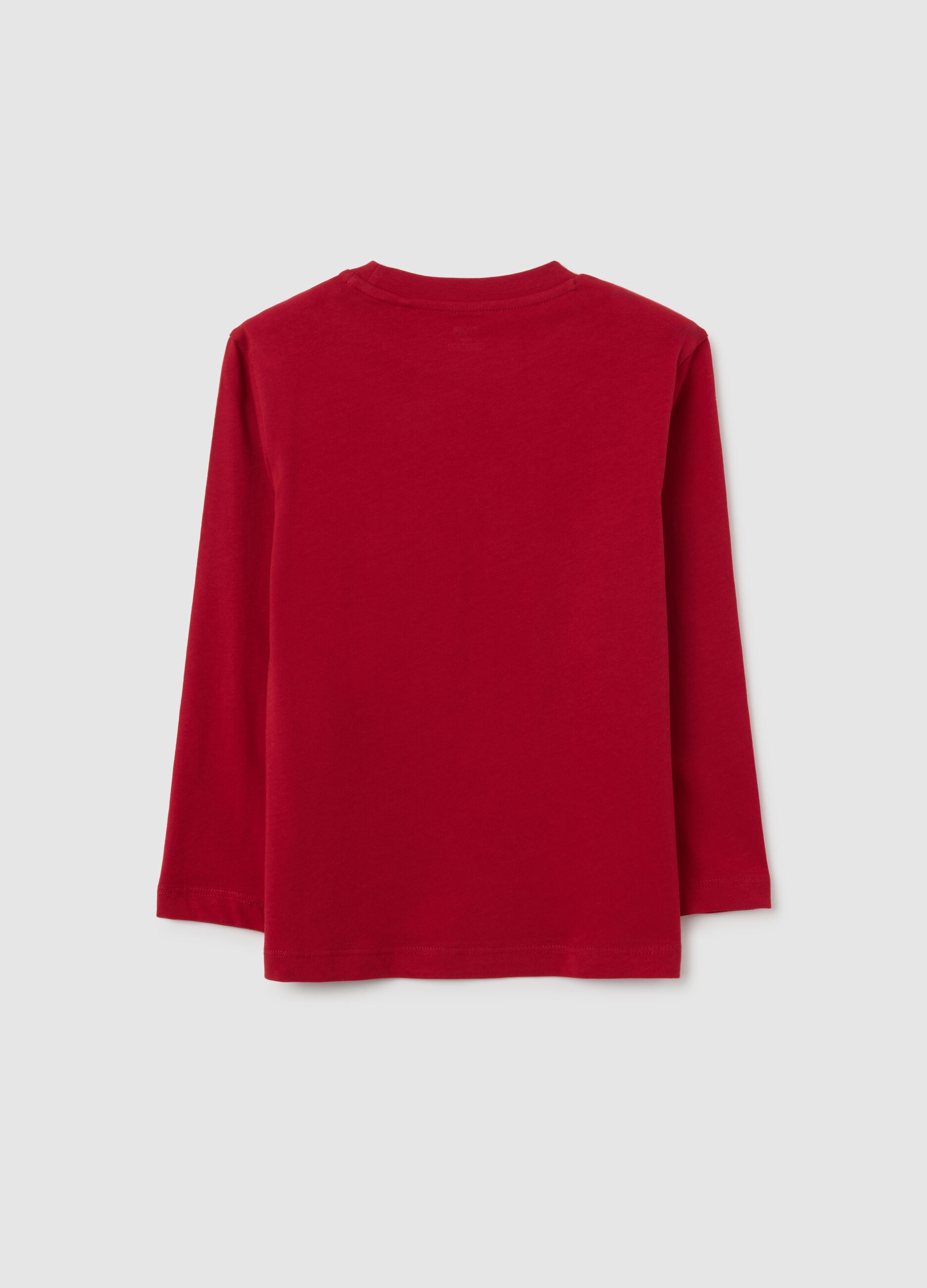 Maglia da bambino in puro cotone rosso regular fit