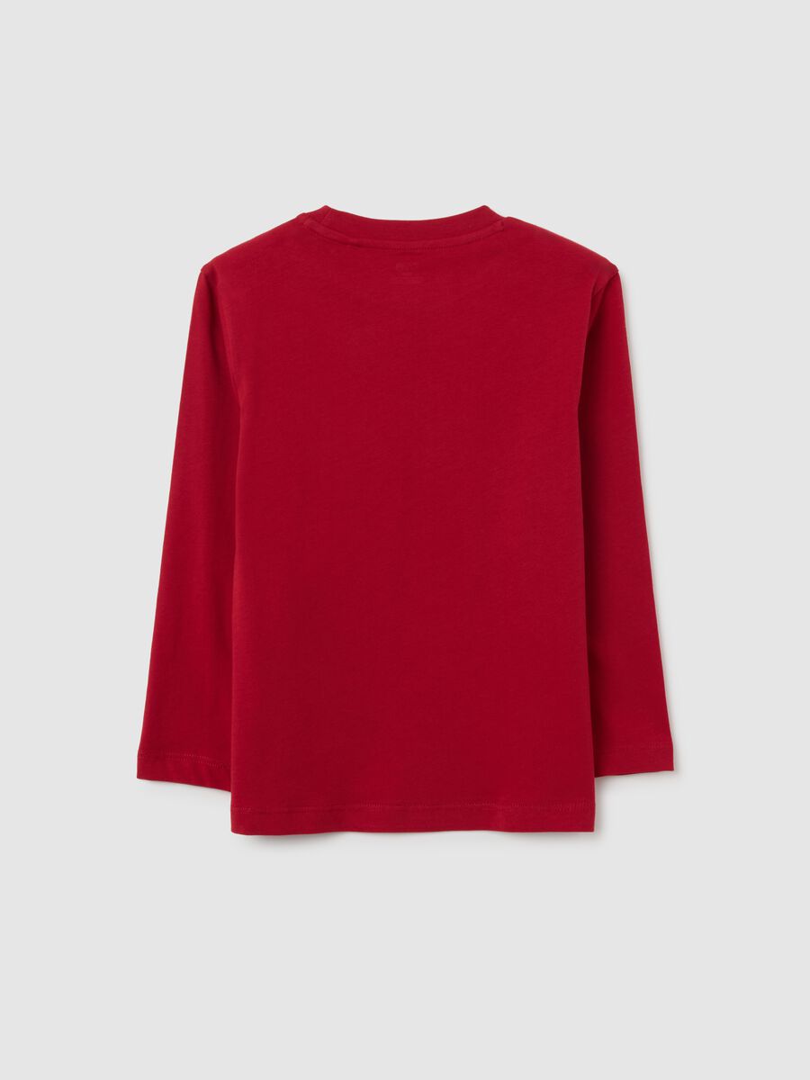 Maglia da bambino in puro cotone rosso regular fit_1