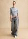 Grey Wide Leg Pure Cotton Jeans_0