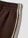 Brown cotton-blend wide-leg trousers with lace embroidery_6