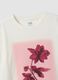 T-shirt bianca in puro cotone con girocollo e stampa floreale regular fit_5