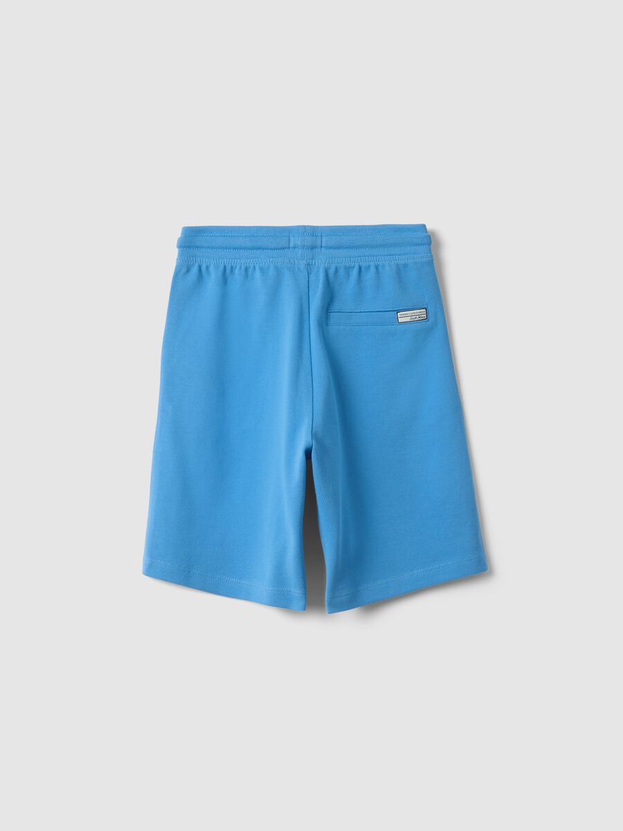 Shorts in puro cotone azzurri da bambino regular fit_1