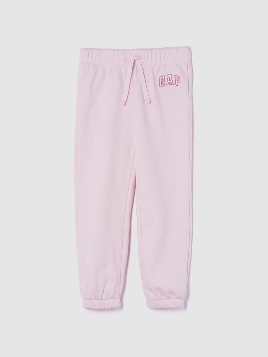 Pantaloni in misto cotone rosa da neonata regular fit_0