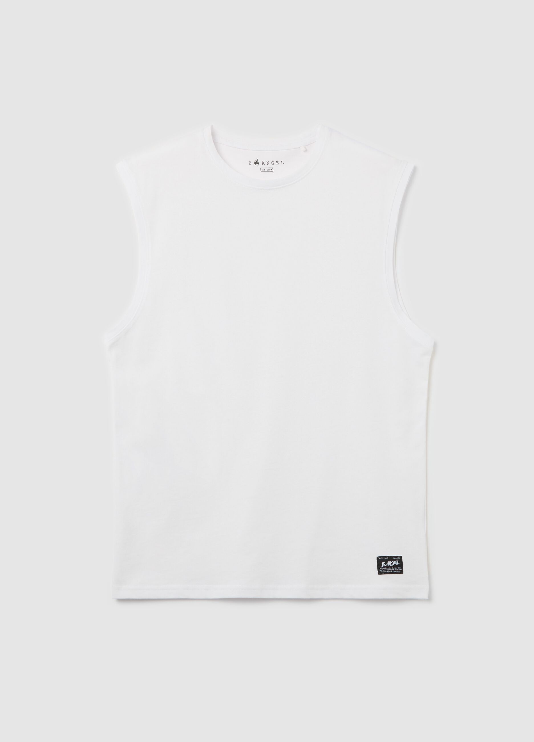 Cotton racerback vest with round neck