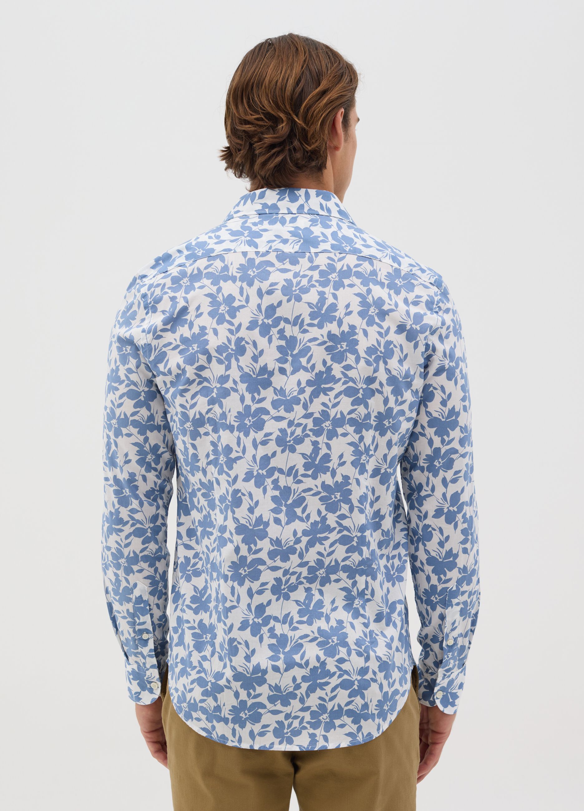 Men’s multicoloured slim fit shirt in 100% cotton