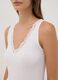White stretch viscose vest top with deep V-neck and lace trim_2
