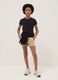Girls&rsquo; beige shorts in pure organic cotton with elasticated waistband_0