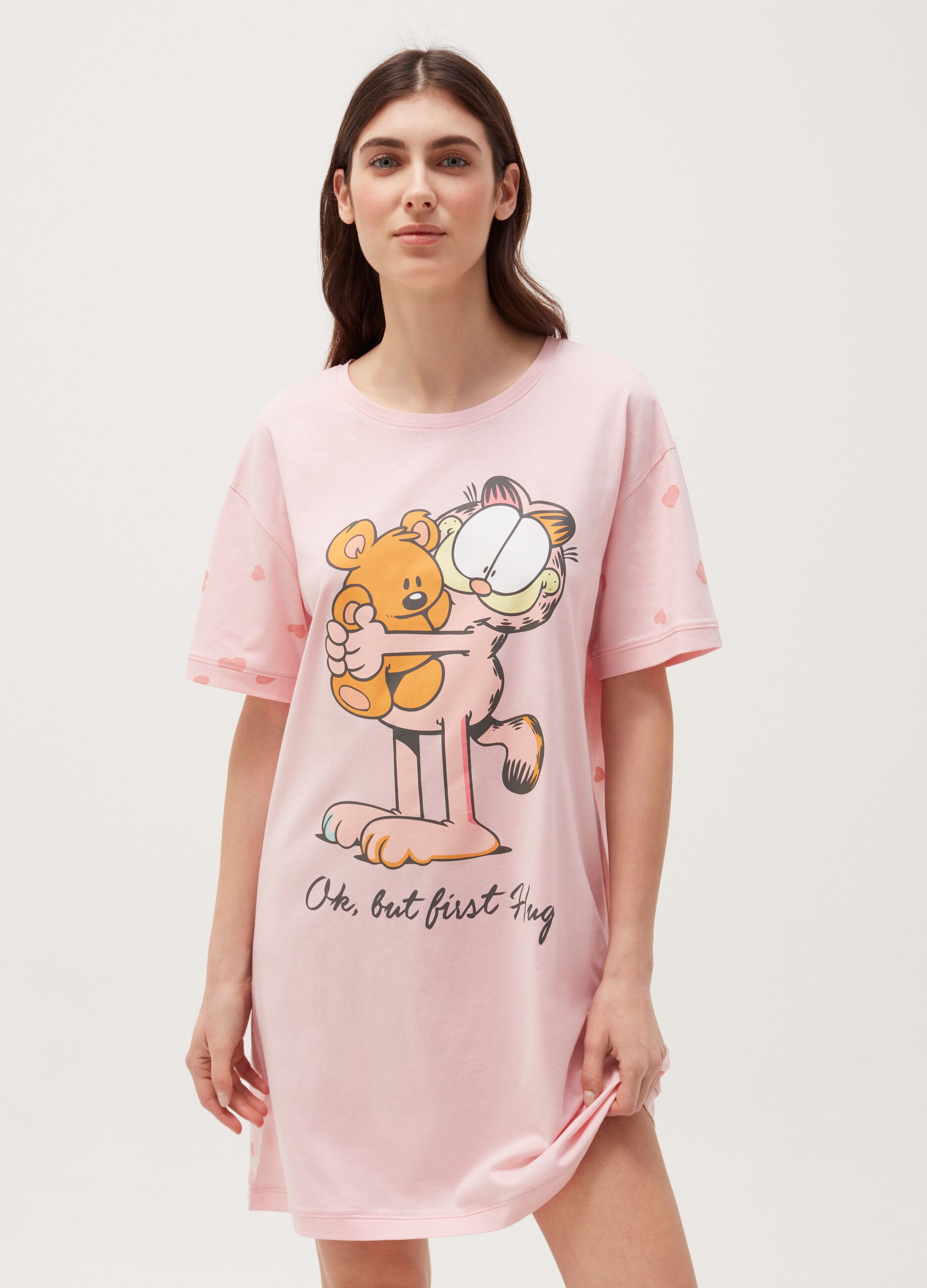 Camicia da notte con stampa Garfield