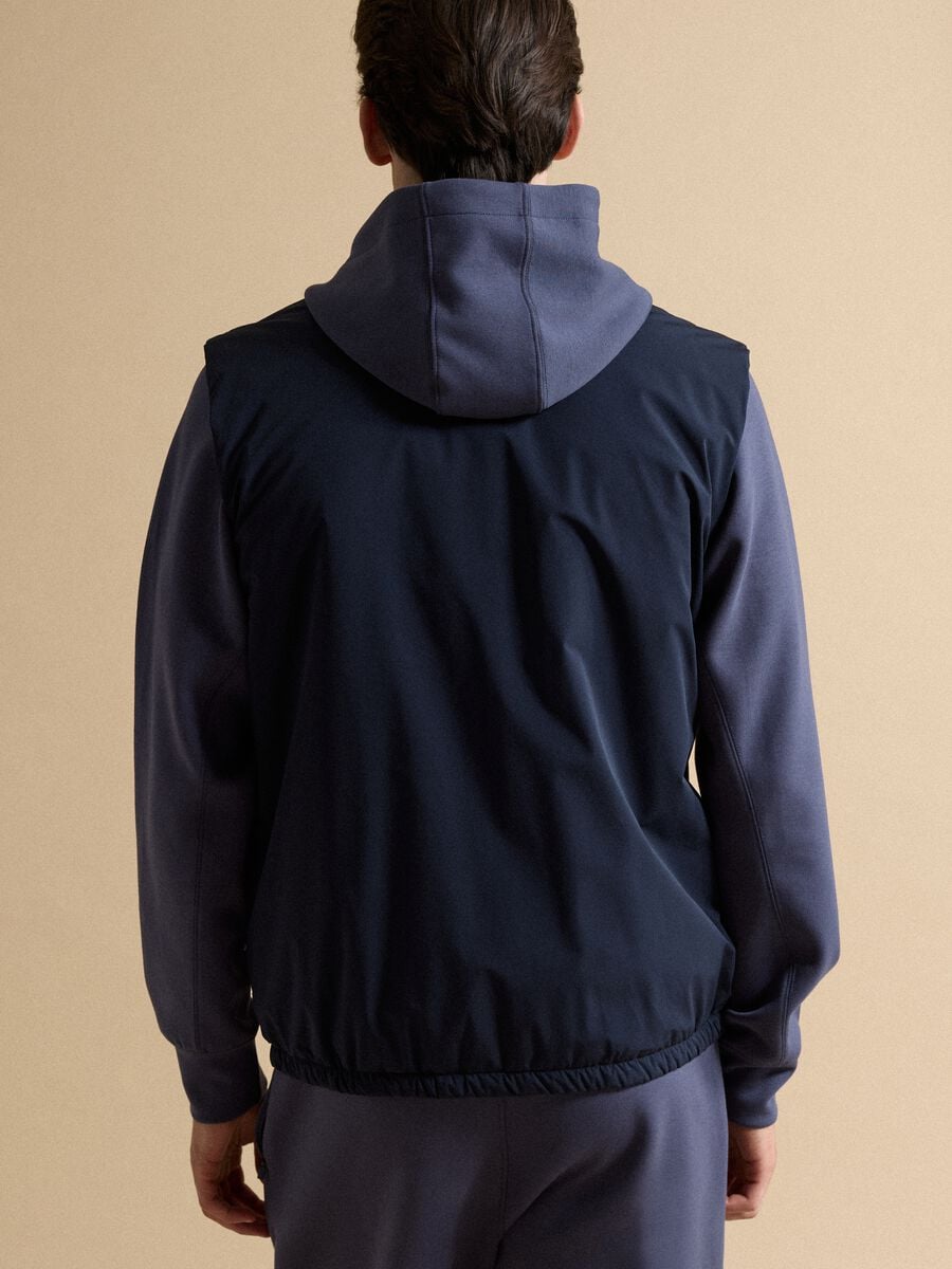 Blue stretch-fabric gilet with zip_2