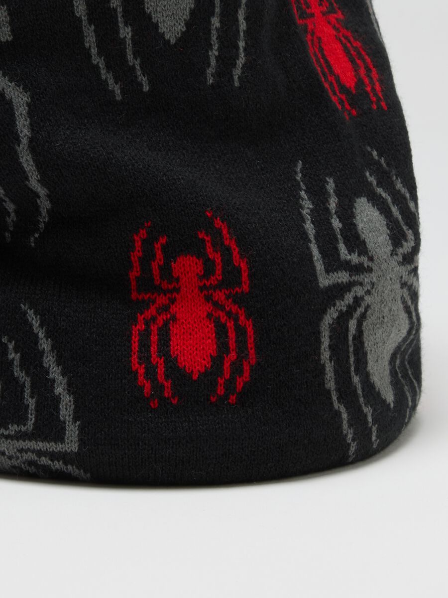 Children's black neck warmer with Spider-Man prints_2