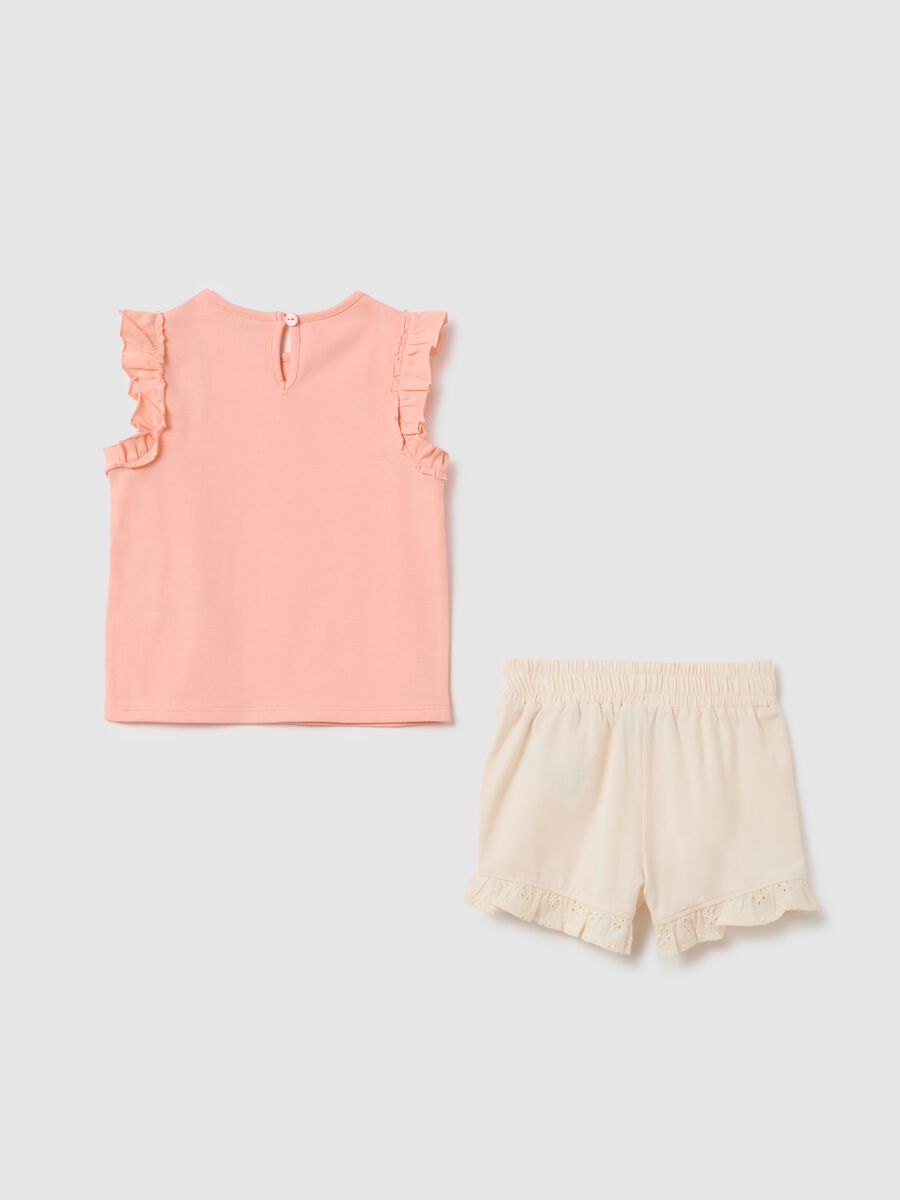 Completo jogging da bambina in cotone rosa regular fit_1