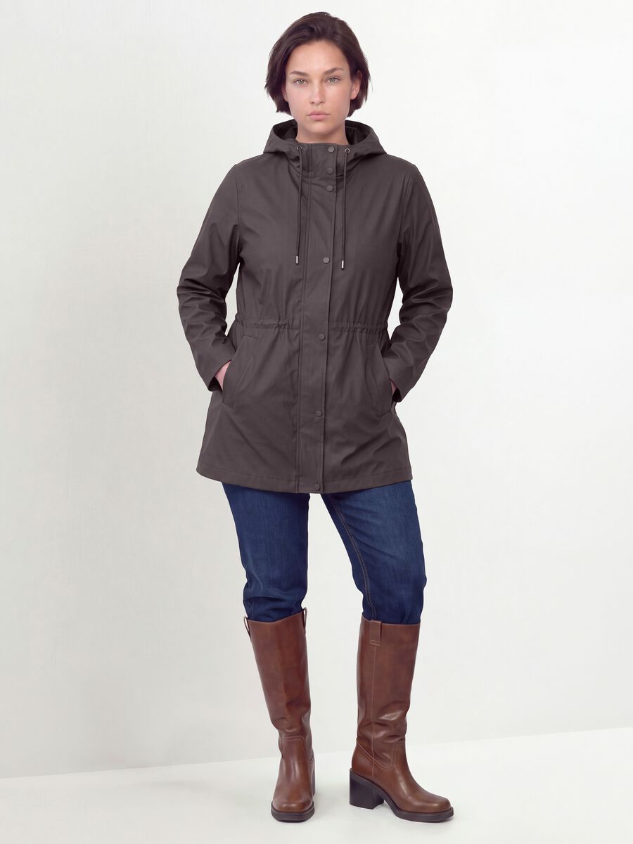Purple rain jacket with hood, zip and popper fastening, regular fit_2