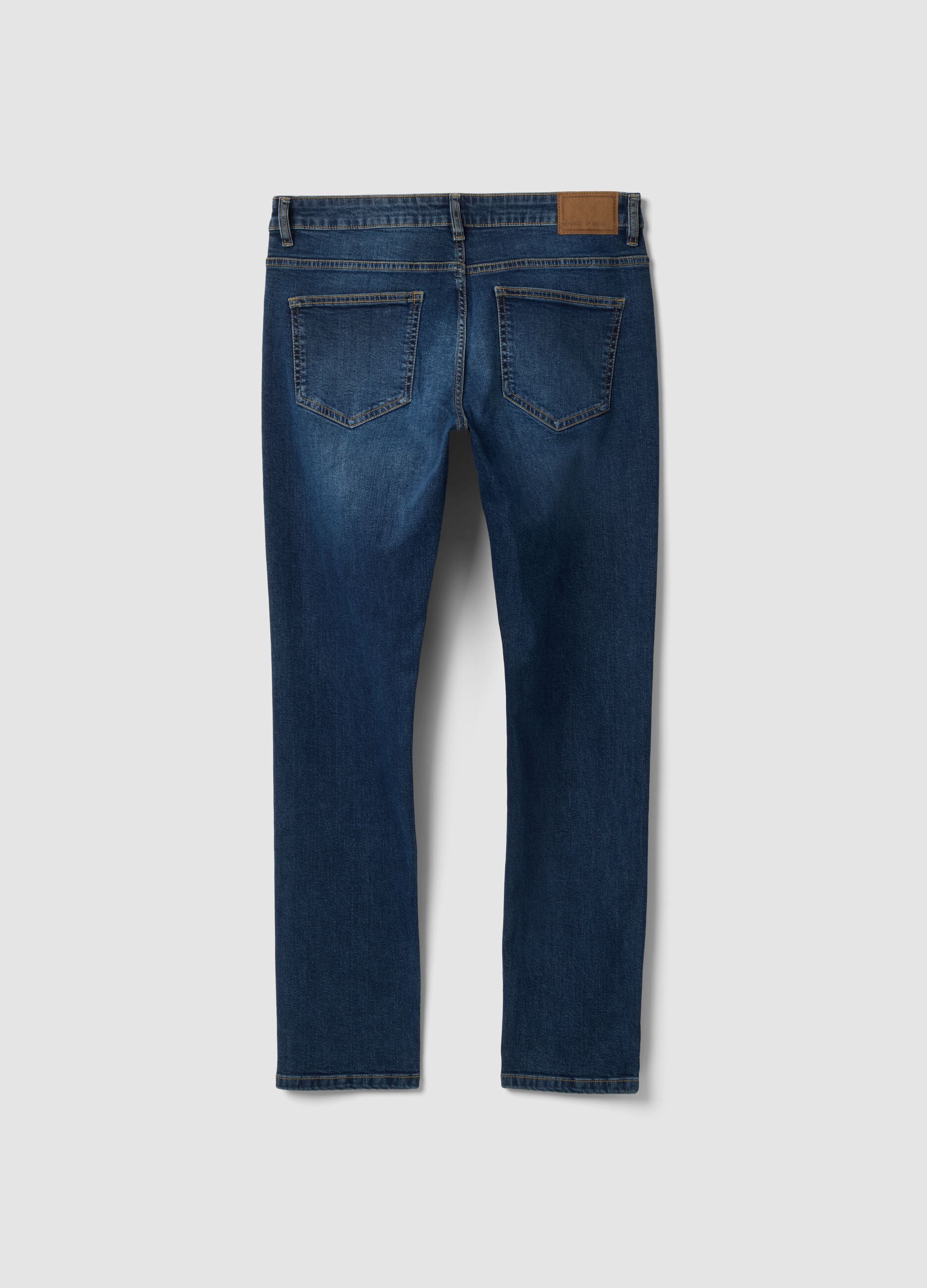 Blue slim-fit stretch cotton jeans