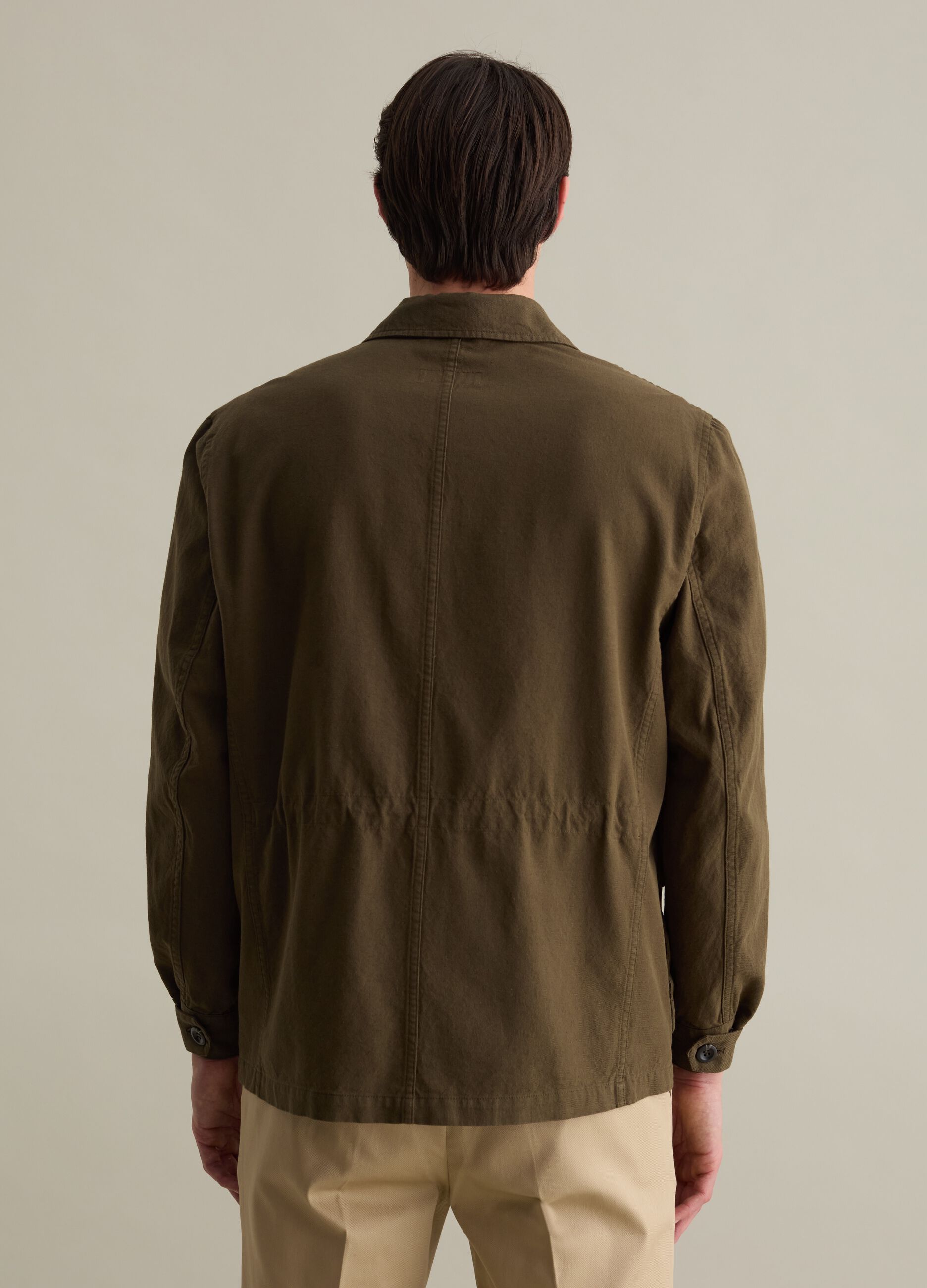 Shacket in cotone e lino con tasche