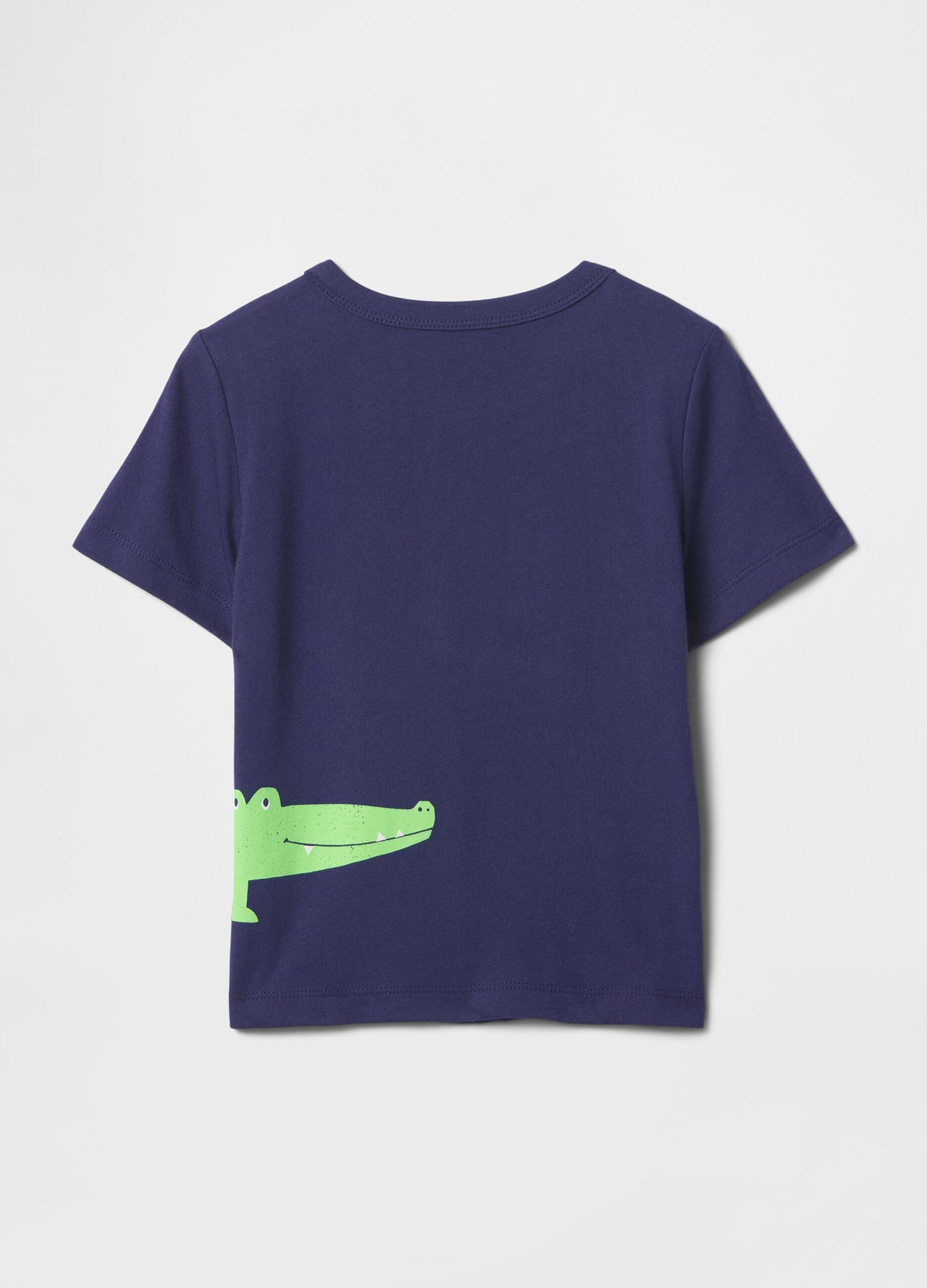 Blue T-shirt with crocodile print