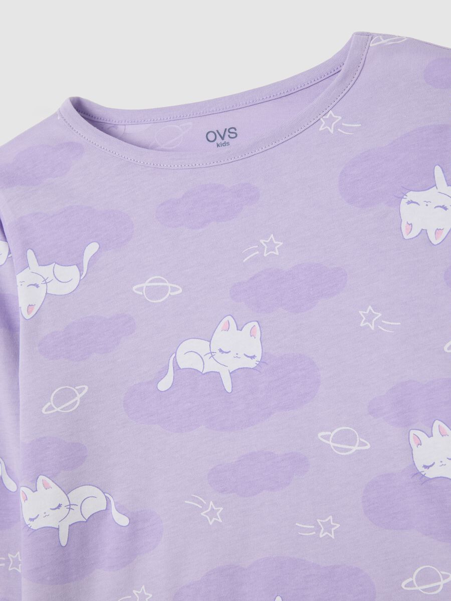 Girls' pure cotton purple pyjamas_3