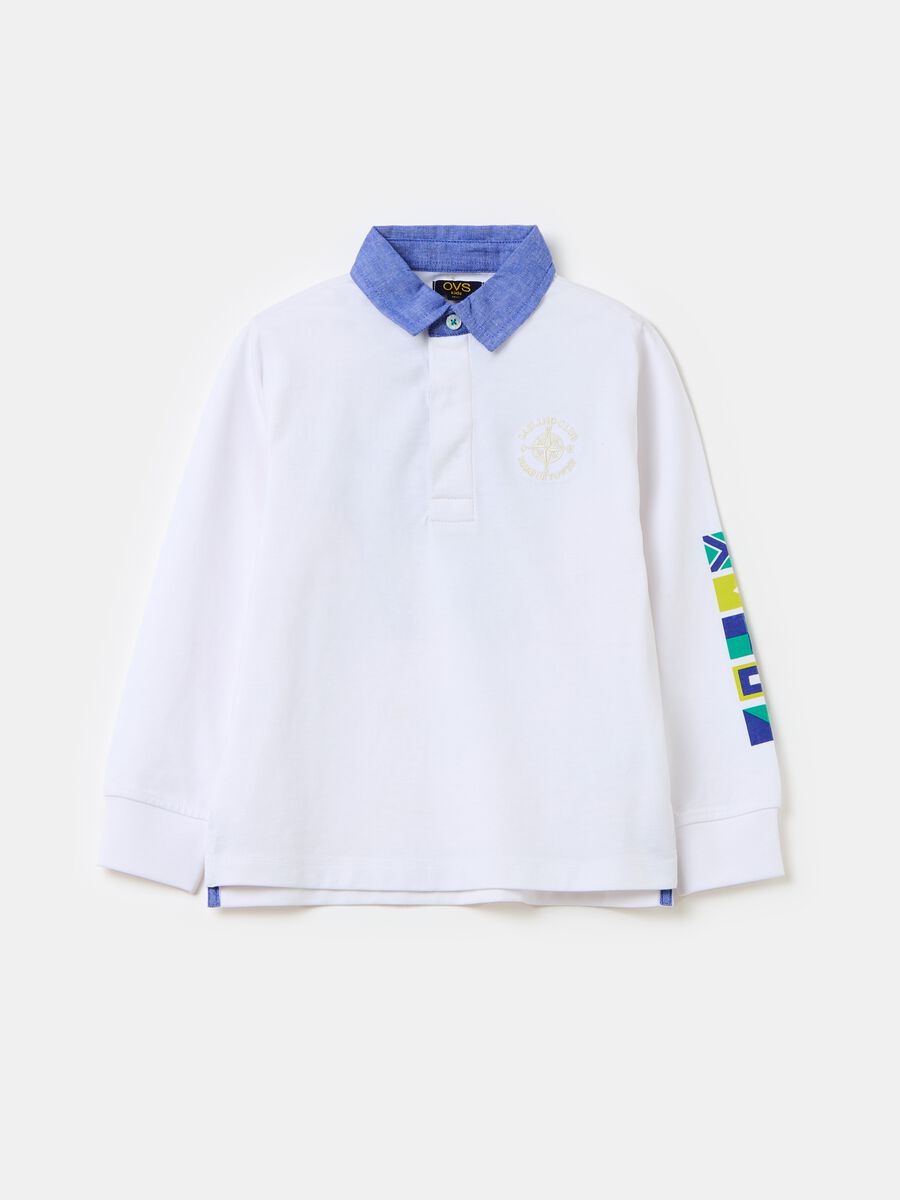 Polo shirt with long sleeves and embroidery_1