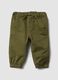 Green stretch cotton jogger trousers with drawstring, oversized fit for baby boy_0