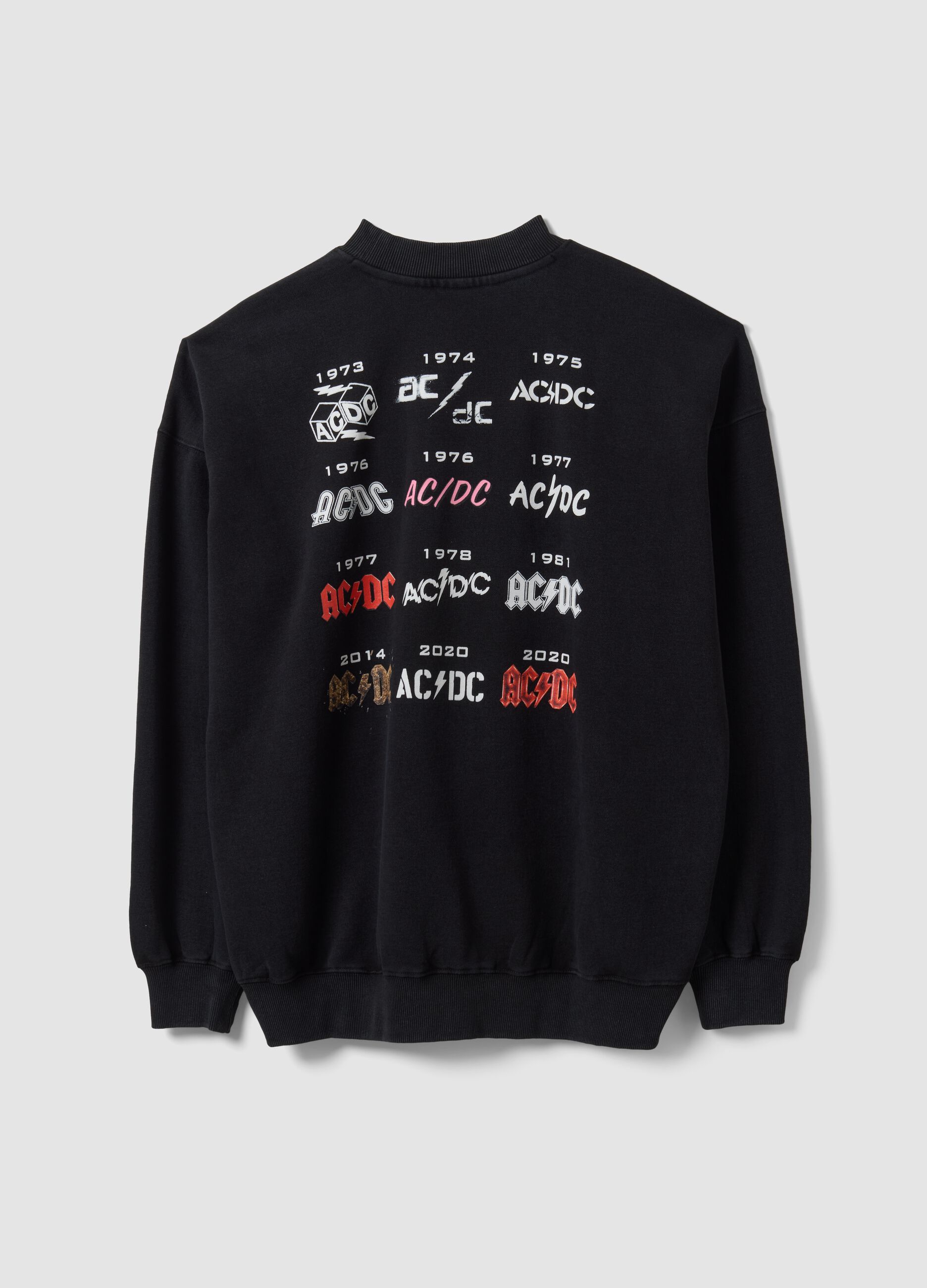 Black cotton-blend AC/DC printed sweatshirt