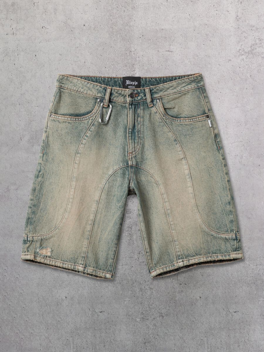 Denim Shorts Washed Light Blue & Tea_4