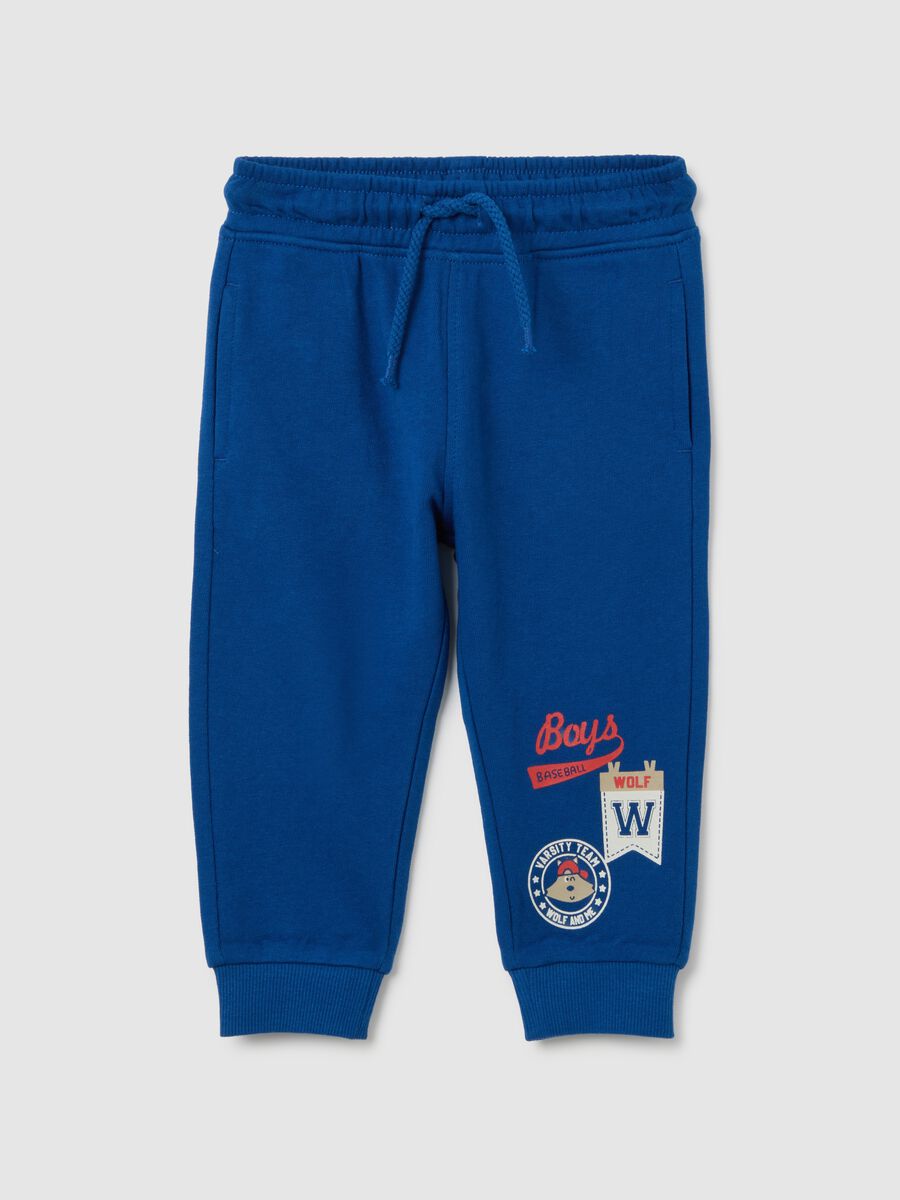 Kids' blue cotton jogger trousers regular fit_0