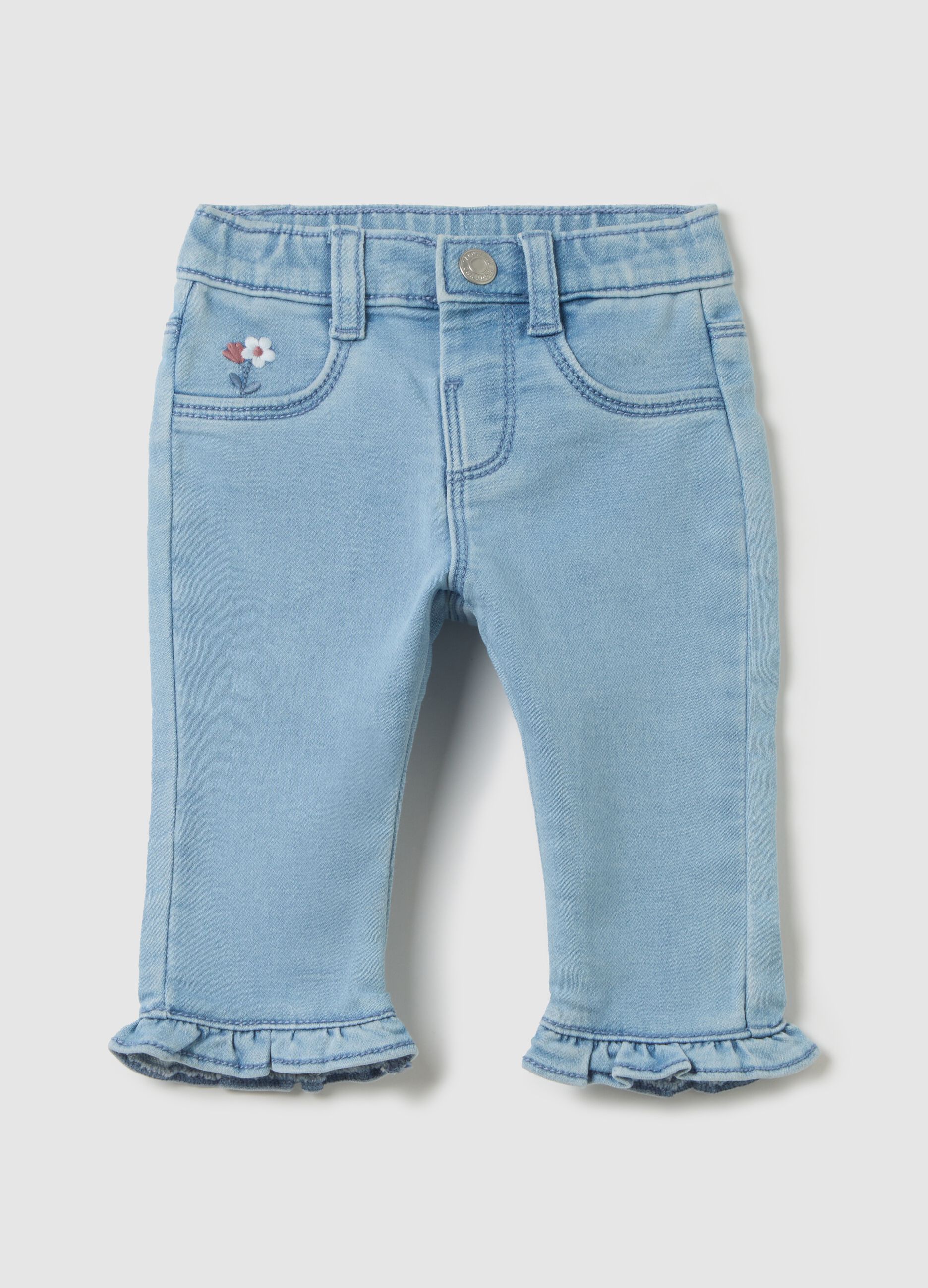 Baby Girl Denim Jeans Regular Fit in Light Blue