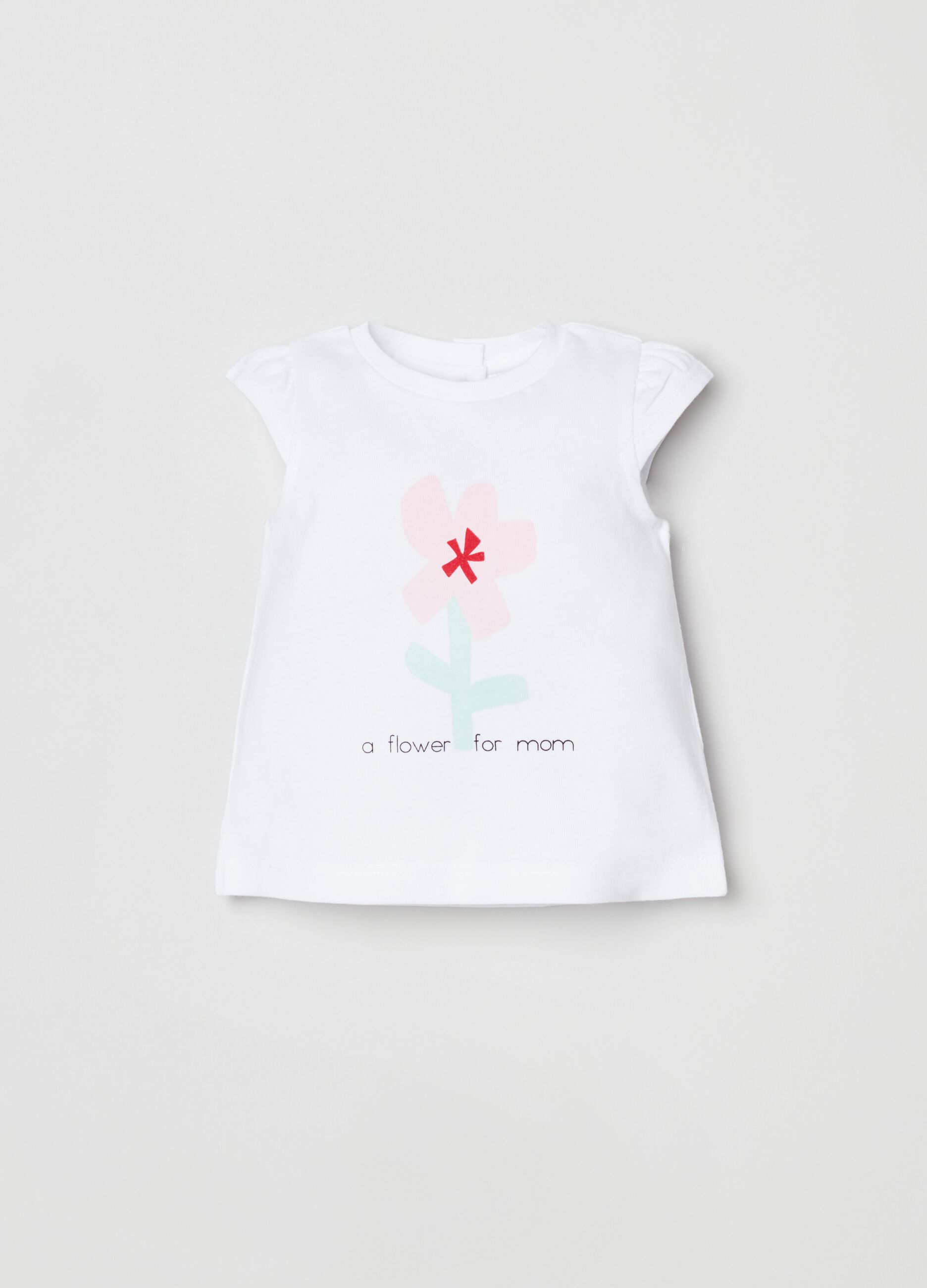 T-shirt in cotone con stampa fiore