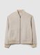 Beige wool blend bomber regular fit with zip_5