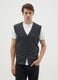 Grey viscose blend regular fit gilet_3