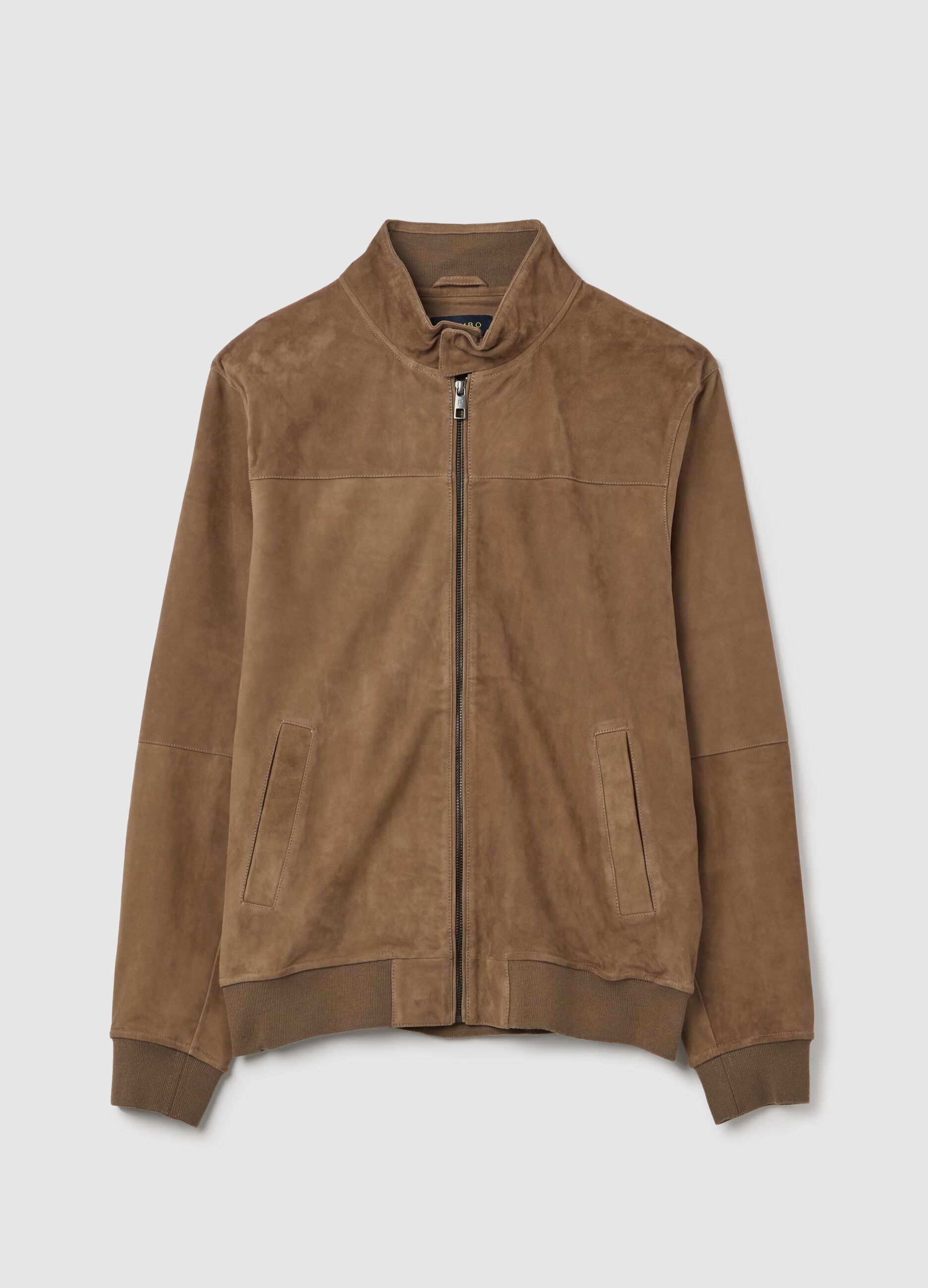 Bomber jacket in suede leather