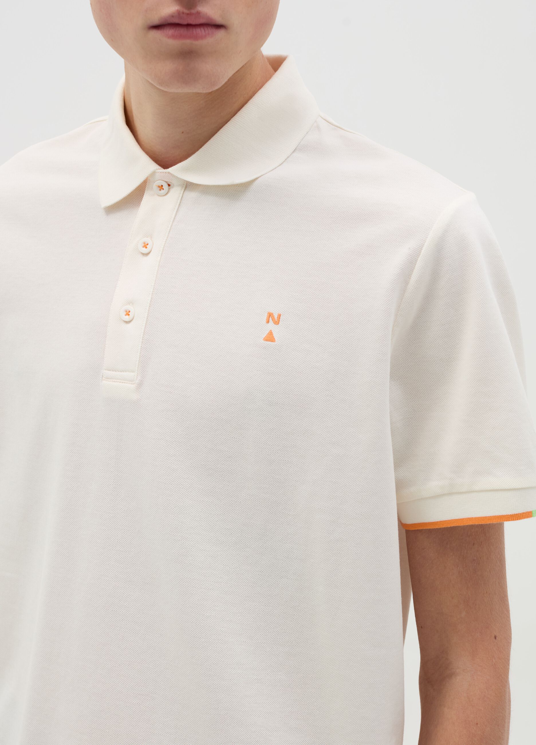 Pique polo shirt with logo print