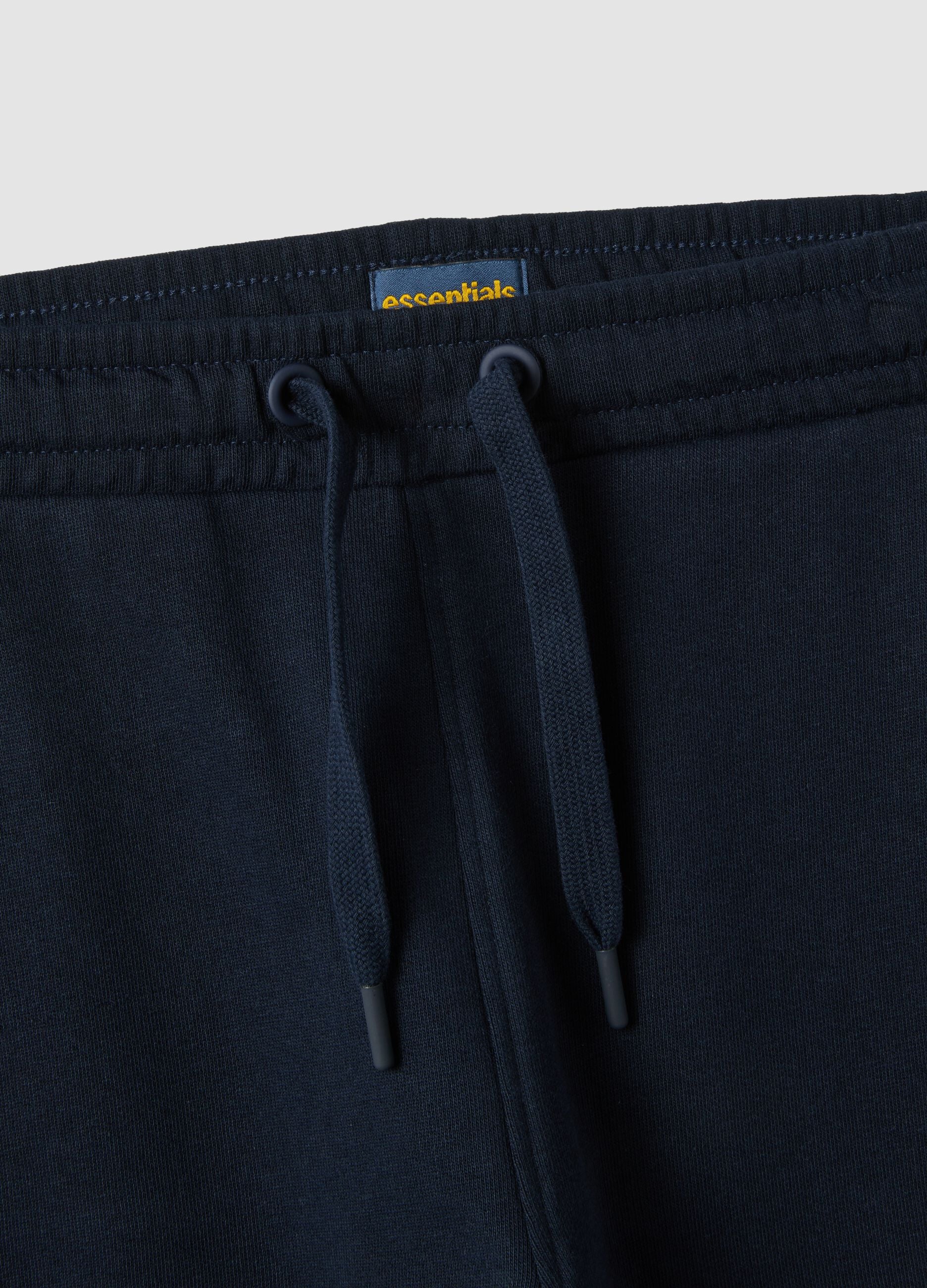 Navy organic cotton joggers with drawstring for boys
