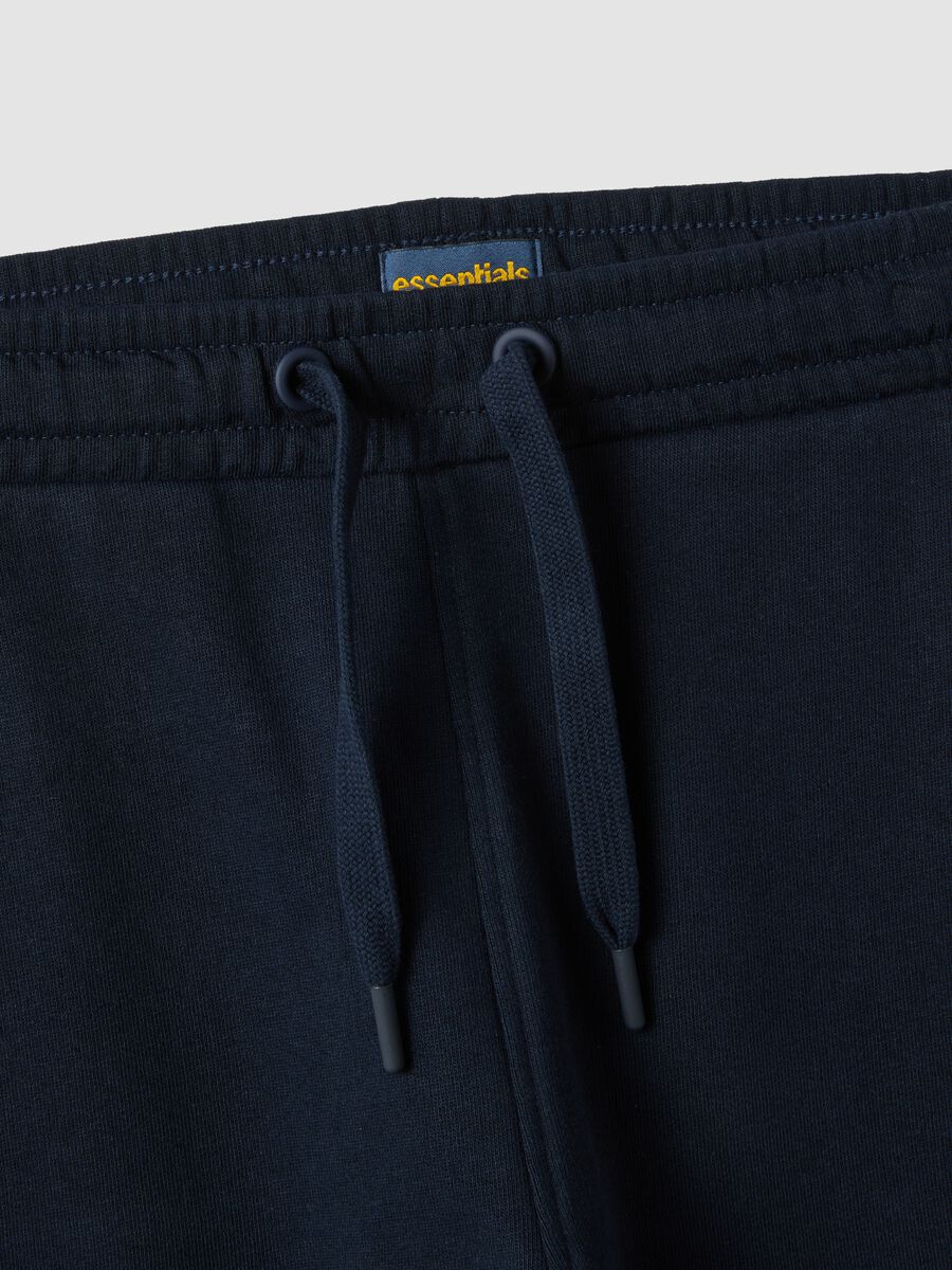 Navy organic cotton joggers with drawstring for boys_5