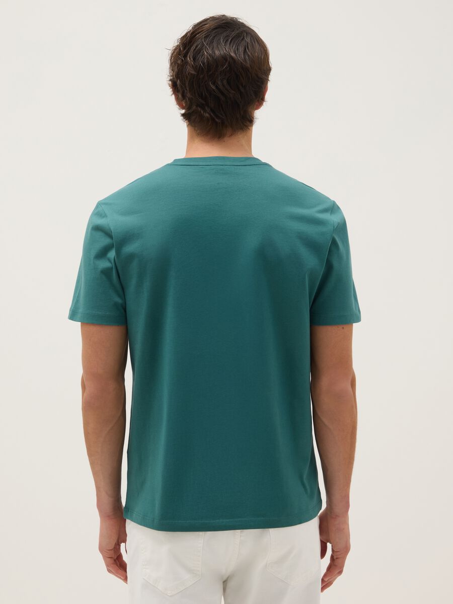 T-shirt in puro cotone verde regular fit_2