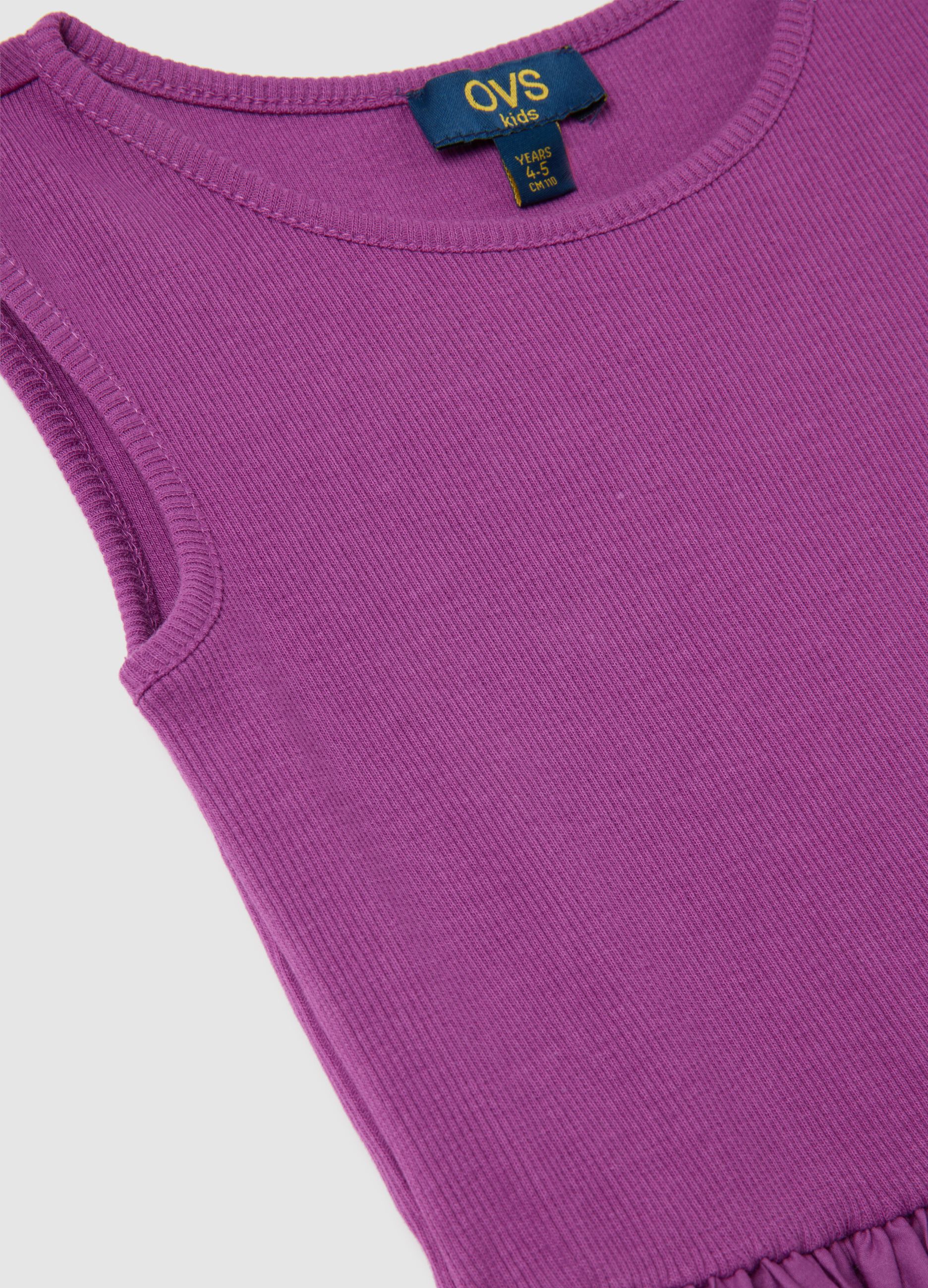 Abito da bambina in cotone viola regular fit