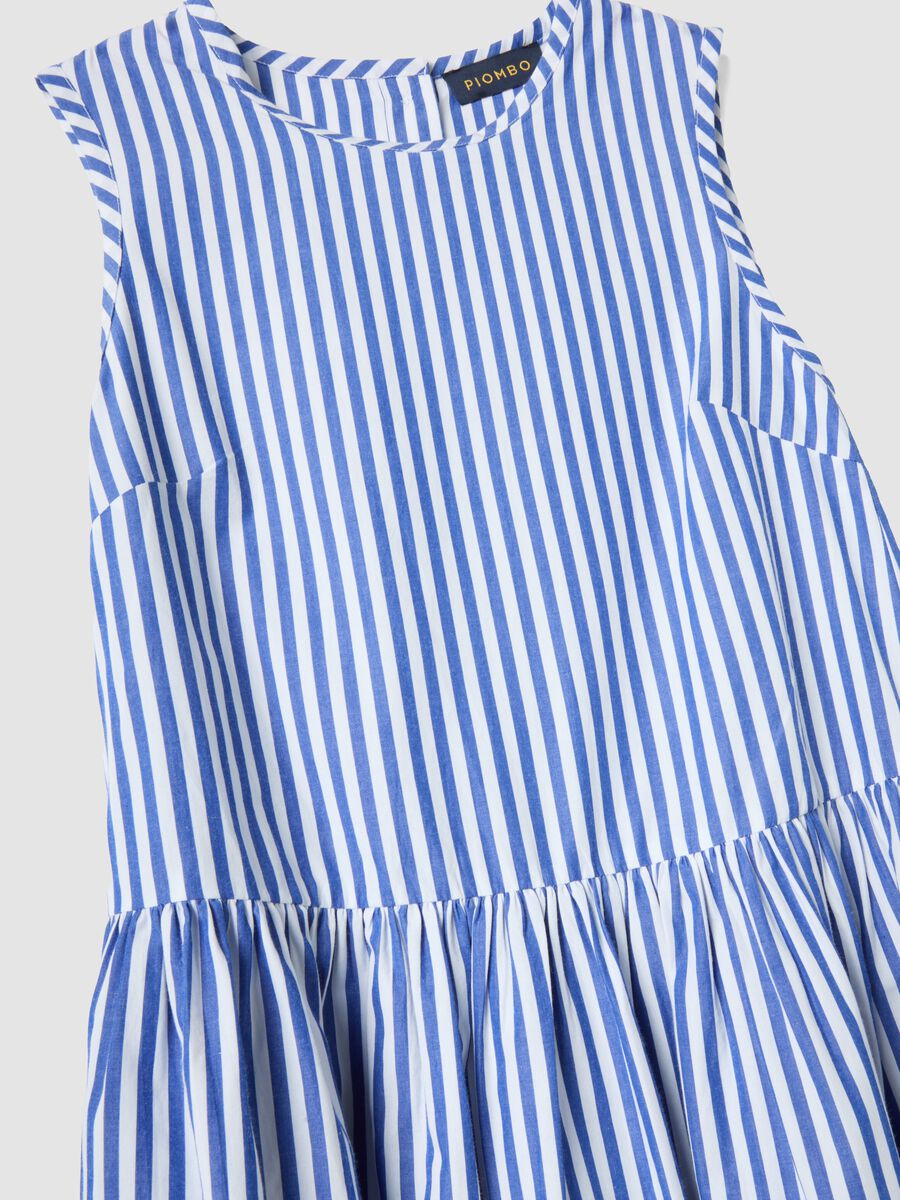 Multicolour striped pure cotton maxi dress, regular fit_5