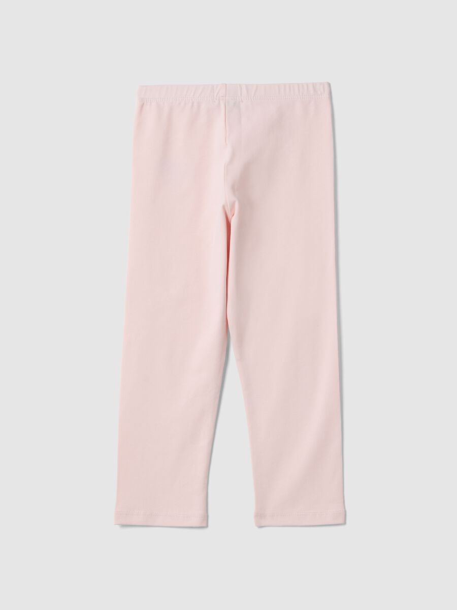 Leggings in cotone elasticizzato rosa da bambina slim fit con cuore_1