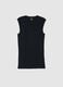 Black regular fit pure cotton tank top with wide shoulder strap_4