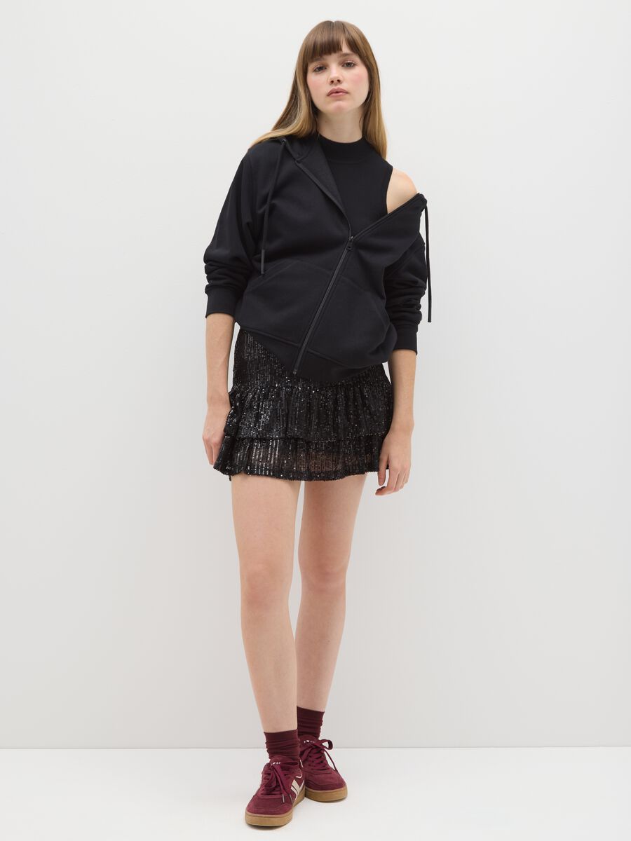 Black Sequin Mini Skirt_0